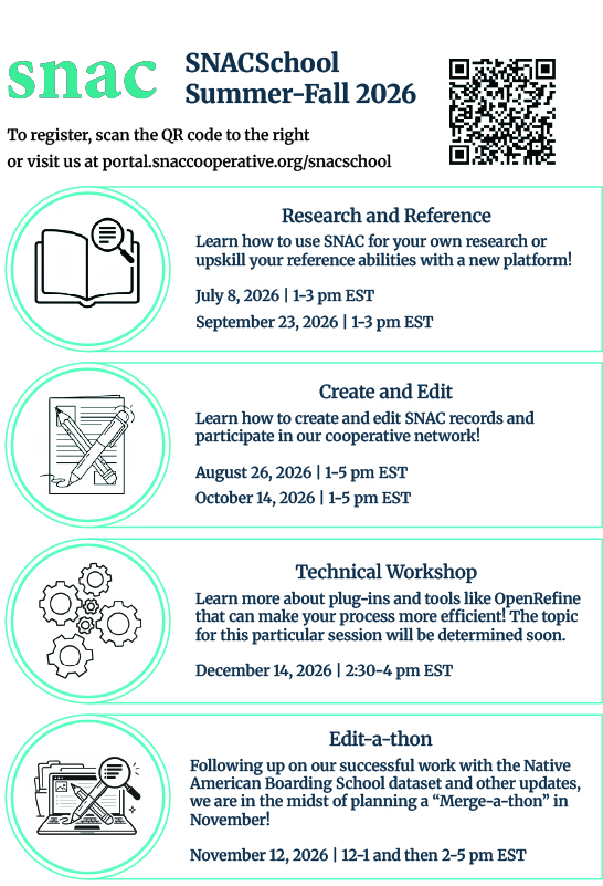 GENERAL and TEAM UPDATES: SAA, Summer-Fall SNAC Events and New Staff Announcements!